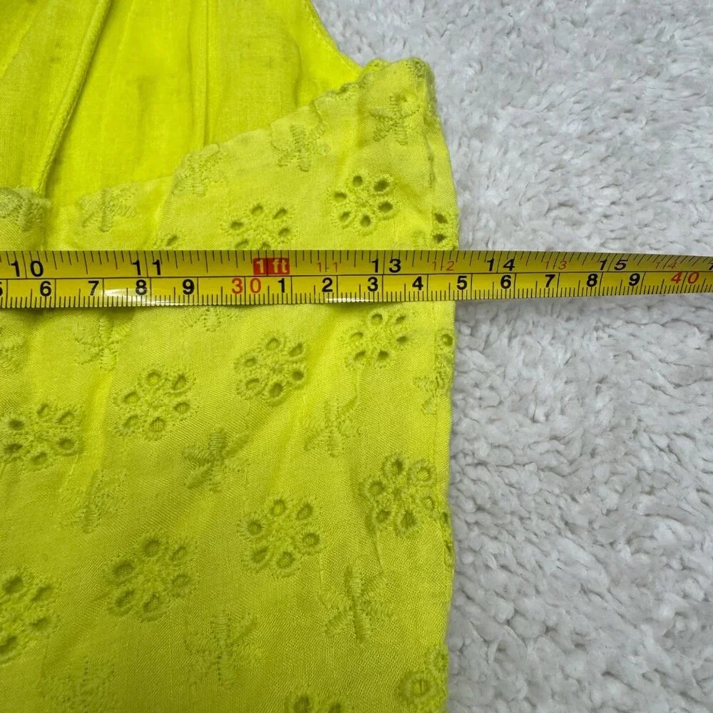 Alice + Olivia Fae Eyelet Embroidered Minidress Women's Lemon Sorbet, Sz 6 NWOT - Picture 7 of 7